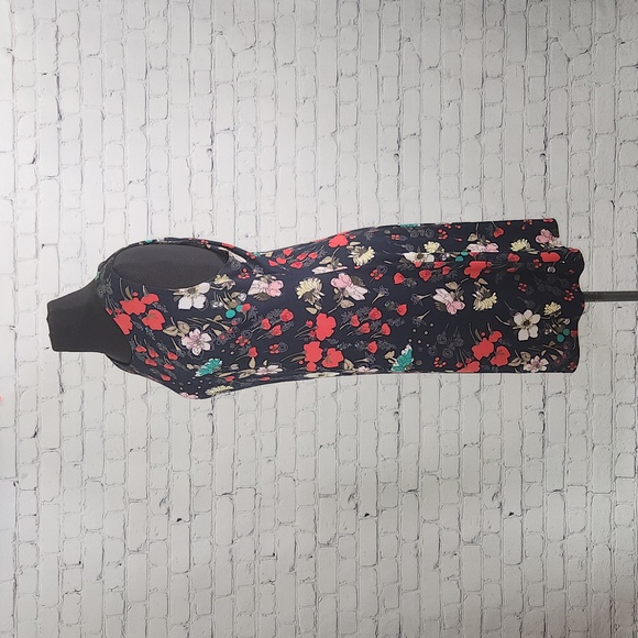 Tommy Hilfiger Navy Blue Floral Print Sheath Dress - Size 14 - Picture 3 of 10